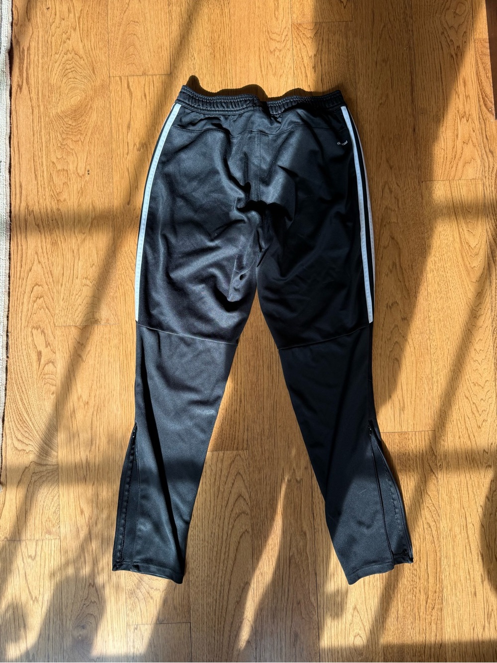 adidas Black Joggers with White Side Stripes